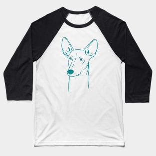 Ibizan Hound (Olive Green and Teal) Baseball T-Shirt